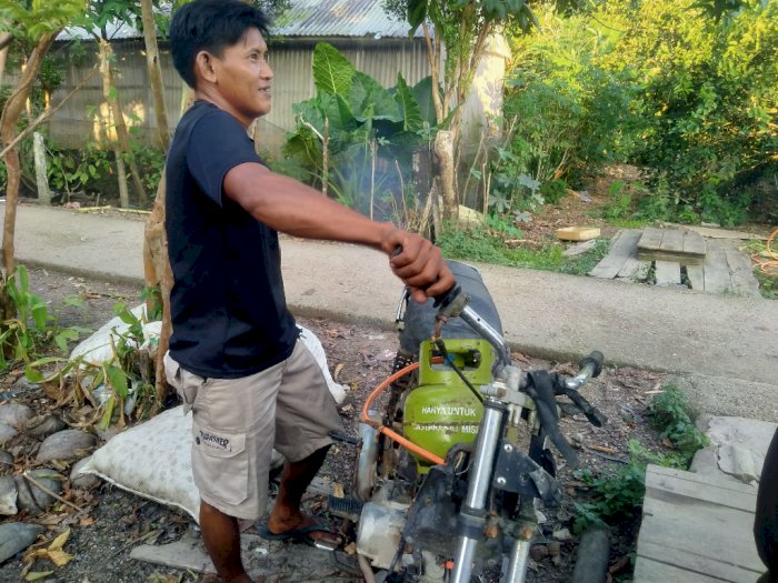 Keren! Pria di Jambi Berhasil Modifikasi Motor Pakai Gas LPG 3 Kg