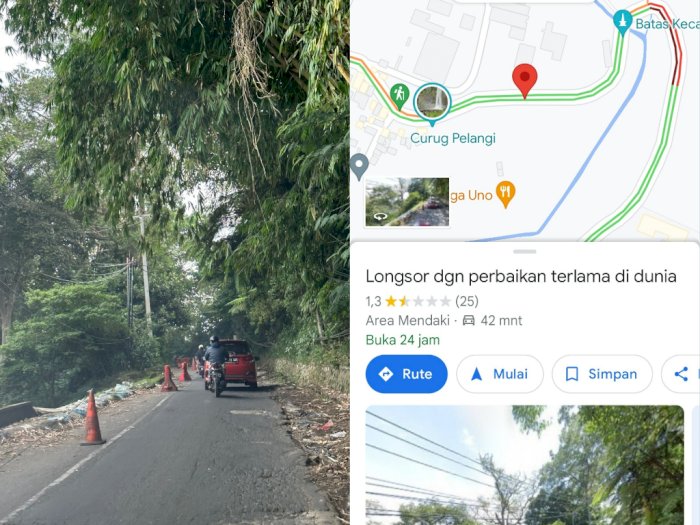 Jalan Rusak di Bandung Barat Terdeteksi Google Maps dengan Nama Aneh Banget! 
