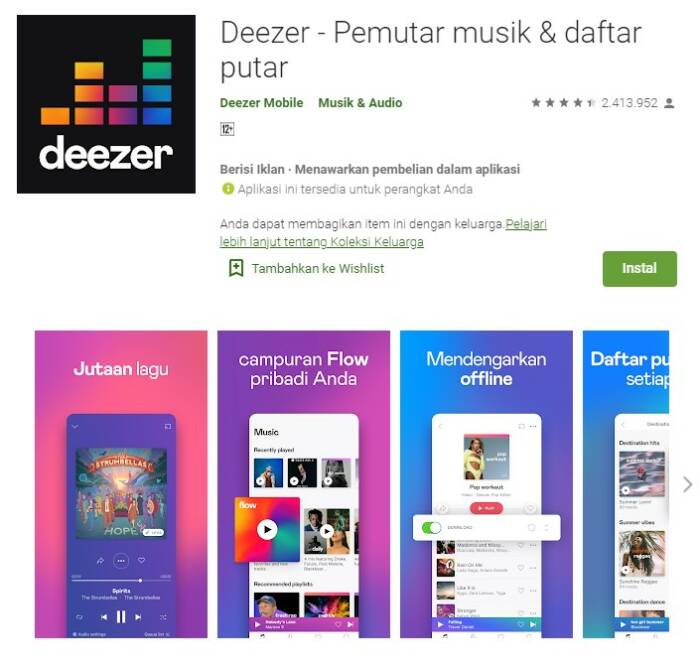 photo/playstore aplikasi download musik