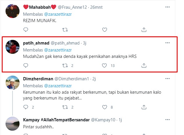 Komentar netizen di twitter. / twitter Komentar netizen di twitter. / twitter