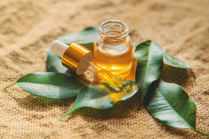Tea tree oil untuk menghilangkan bruntusan (photo/freepik/yanadjana) cara menghilangkan bruntusan secara alami