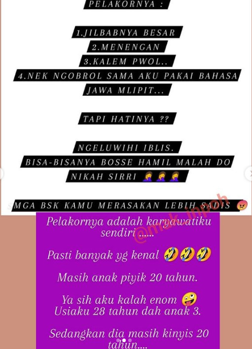 Suami direbut karyawan sendiri viral (Instagram/@mak_inpoh) pelakor, suami selingkuh, persleingkuhan