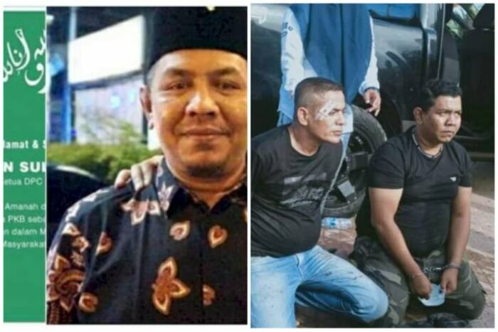 Usman Sulaiman dan temannya Hasan (Ist.) Anggota DPRK Bireuen tertangkap bawa sabu-sabu puluhan kilogram