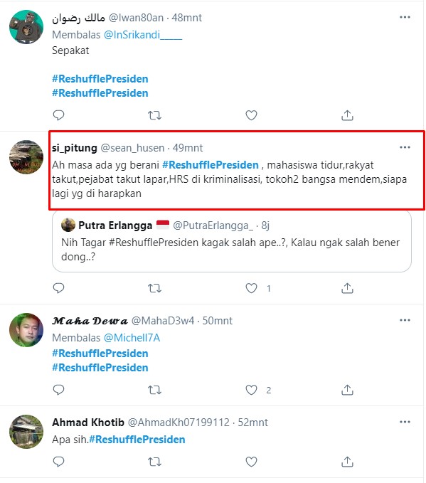 Komentar netizen di Trending topic di Twitter. / twitter Komentar netizen di Trending topic di Twitter. / twitter