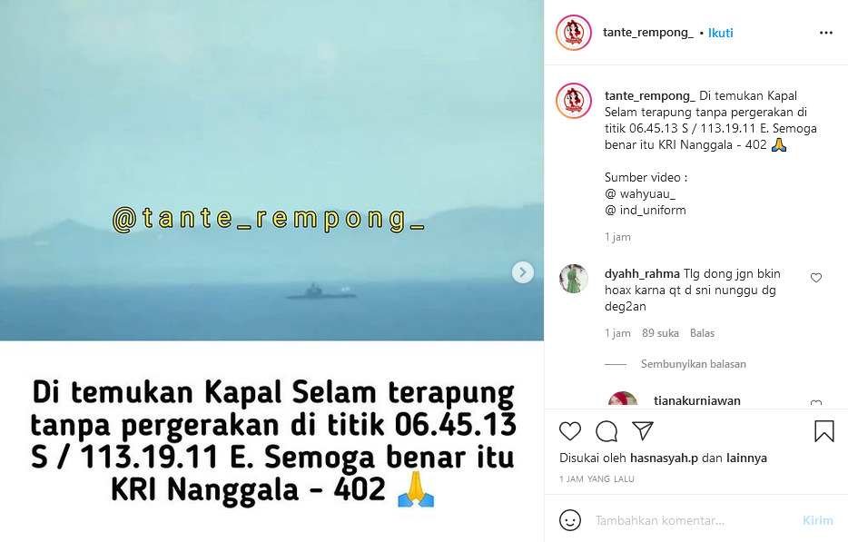 kapal selam kri nanggala-402 ditemukan