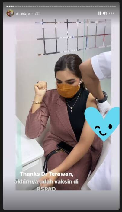 Detik-detik Ashanty di Vaksin Nusantara. (Instagram/@ashanty_ash) Ashanty di vaksin