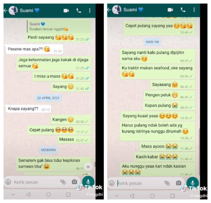 Chat Serda Pandu dengan istrinya. ist