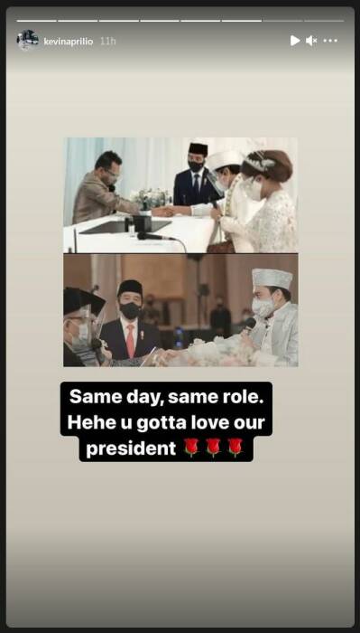 Potret Kehadiran Presiden Jokowi di acara Atta-Aurel dan teman Kevin. (Instagram/@kevinaprilio) Jokowi hadiri acara Atta-Aurel