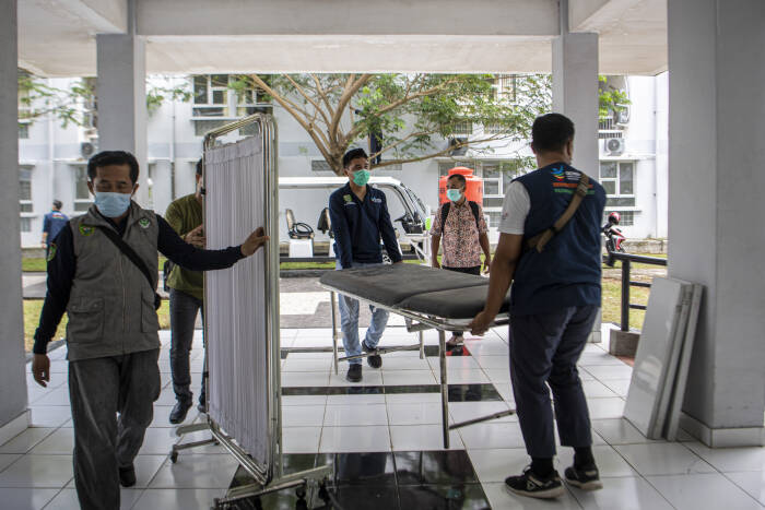 ANTARA FOTO/Nova Wahyudi Pemerintah Provinsi Sumatera Selatan mejadikan wisma atlet tower 8, Jakabaring Sport City (JSC) sebagai tempat isolasi dan pengobatan pasien COVID-19