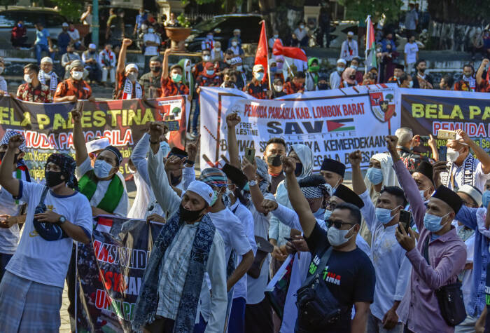 ANTARA FOTO/Ahmad Subaidi aksi solidaritas untuk Palestina