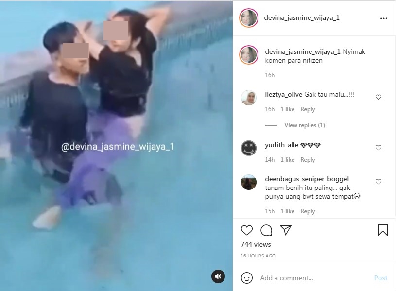 Instagram/devina_jasmine_wijaya_1 Sejoli mesum di kolam renang