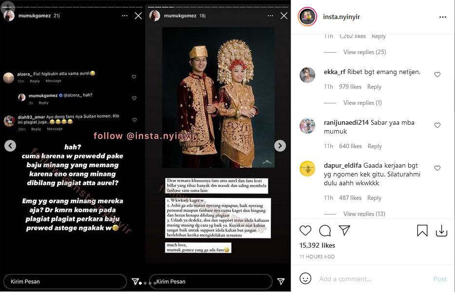 Unggahan soal Mumuk Gomez dituding plagiat. (Instagram/@insta.nyinyir) Mumuk Gomez