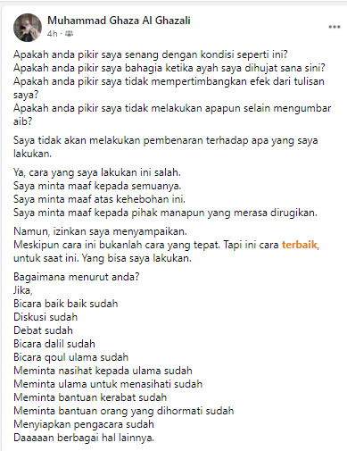 Curahan hati Ghaza. ist