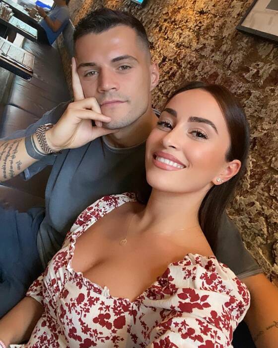 Leonita Lekaj dan Granit Xhaka. (photo/Instagram/@leonita.x) wags