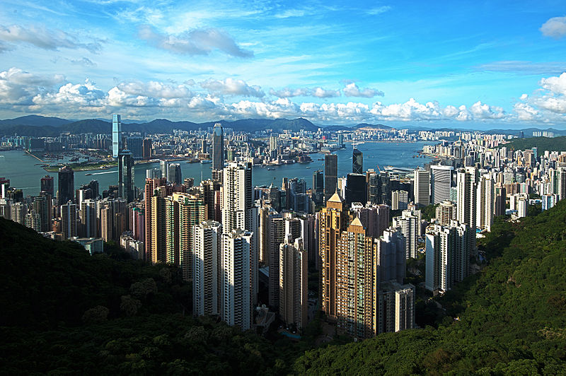 Ilustrasi kota Hongkong.