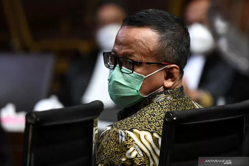Edhy Prabowo menjalani sidang pembacaan tuntutan di Pengadilan Tipikor, Jakarta, Selasa (29/6/2021). (ANTARA FOTO/Sigid Kurniawan) ist