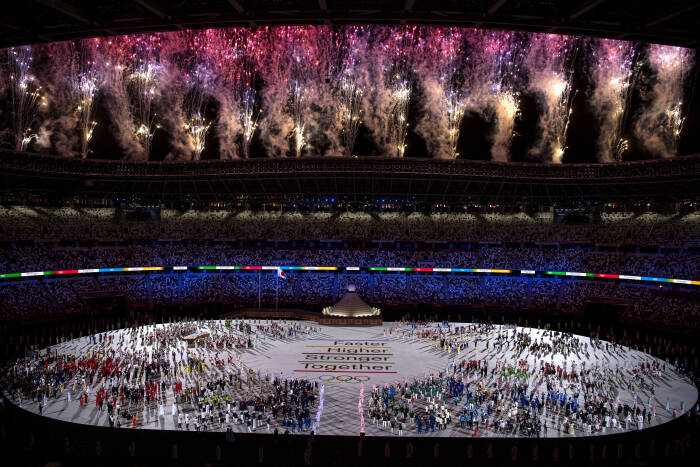 ANTARA FOTO/Sigid Kurniawan PEMBUKAAN OLIMPIADE TOKYO