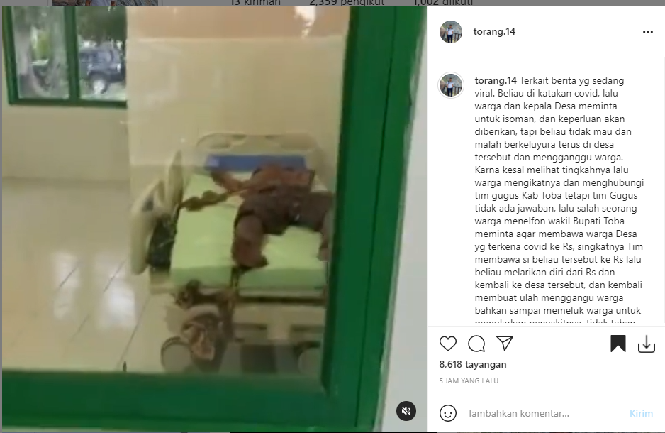 Kondisi Salamat Sianipar usai dikeroyok dan diikat warga karena terinfeksi COVID-19 (Instagram/jhosua_lubis) Kondisi Salamat Sianipar usai dikeroyok dan diikat warga karena terinfeksi COVID-19 (Instagram/jhosua_lubis)