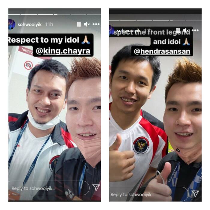 Soh Wooi Yik selfie bersama Ahsan/Hendra (Instagram) Soh Wooi Yik selfie bersama Ahsan/Hendra (Instagram)