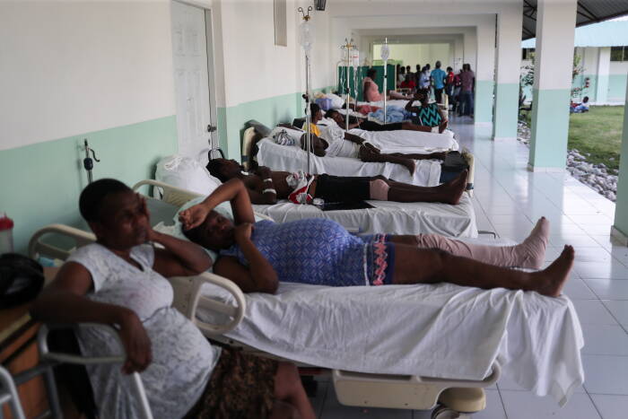 REUTERS/Henry Romero Pasca gempa berkekuatan 7,2 di Les Cayes.