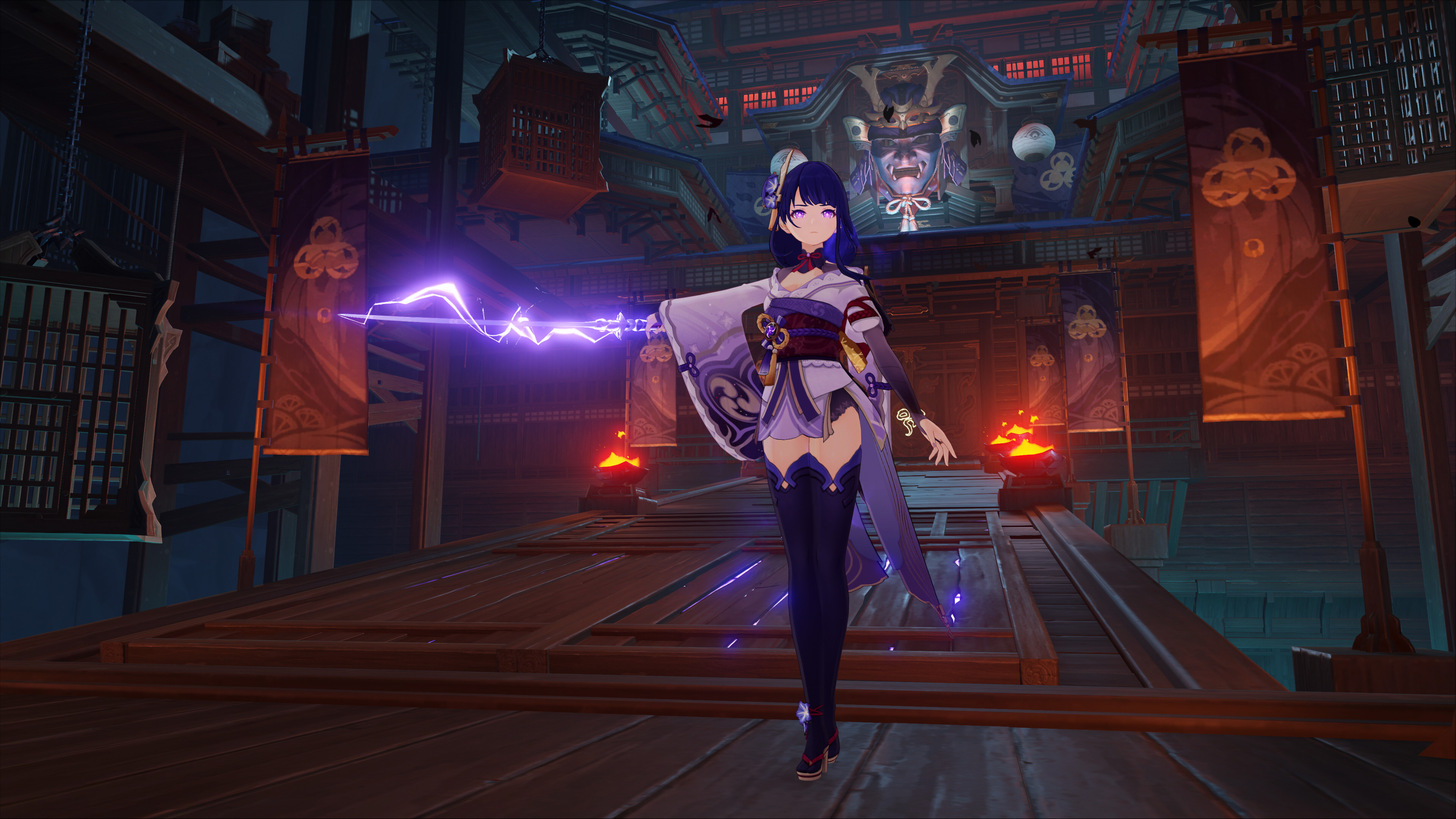 Tampilan karakter Raiden Shogun di Genshin Impact v2.1 (photo/miHoYo) Tampilan karakter Raiden Shogun di Genshin Impact v2.1