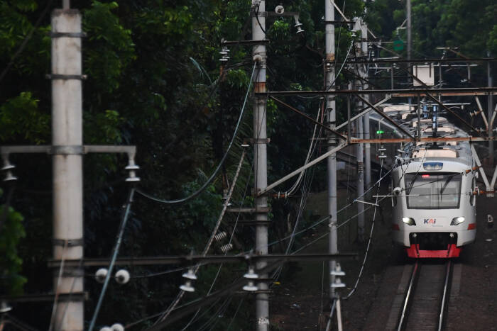 ANTARA FOTO/Hafidz Mubarak A KERETA BANDARA KEMBALI BEROPERASI