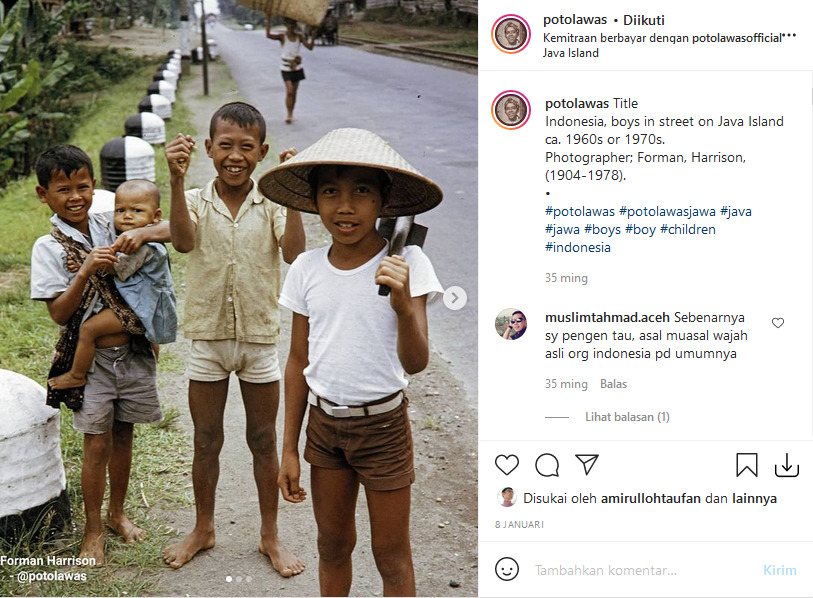 Screenshoot. (Instagram/@potolawas) foto jadul