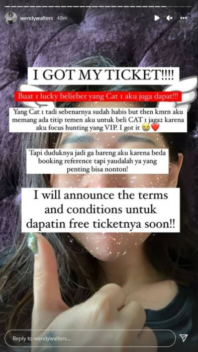 Unggahan story Wendy Walters