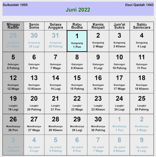 kalender jawa juni 2022