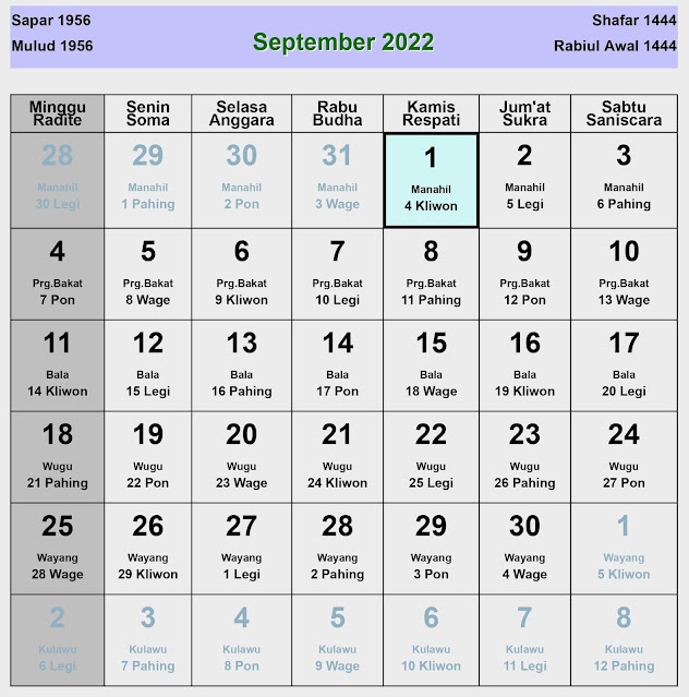 Kalender Jawa September 2022 (enkosa.com) kalender jawa september 2022