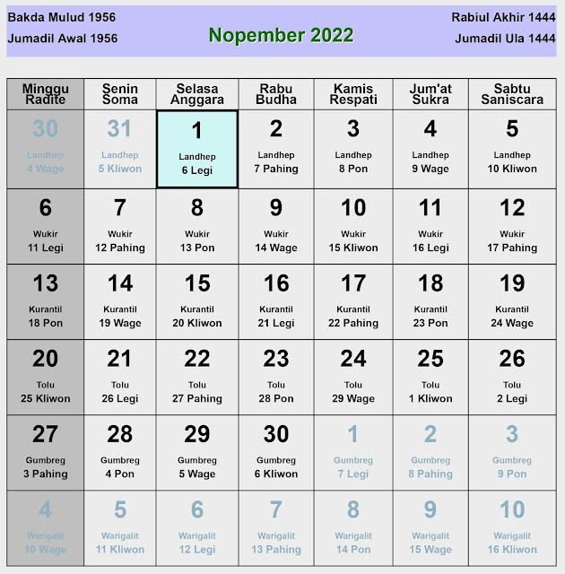 Kalender Jawa November 2022 (enkosa.com) kalender jawa november 2022