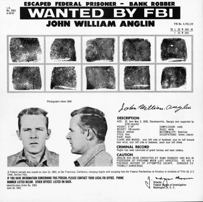 John Anglin, napi yang kabur dari Alcatraz. (Wikipedia).