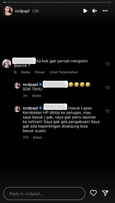 Netizen kepo sebut Nora Alexandra tidak pernah jenguk Jerinx 