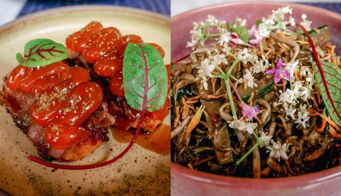 Teriyaki Beef Aburi & Crispy Noodle Salad