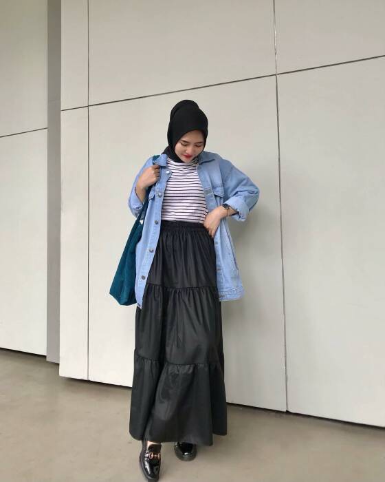 ootd hijab rok panjang