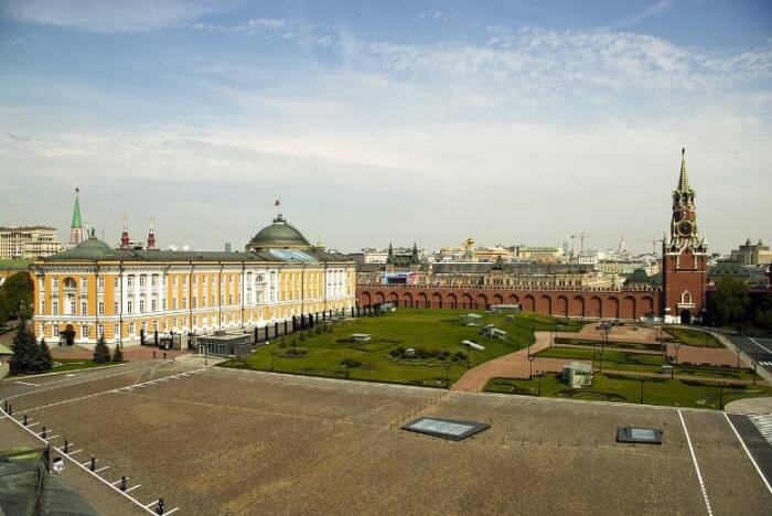 Gedung Senat di Ivnovskaya ploshchad di komplek Kremlin. (Foto/Vitaly Belousov/Sputnik)