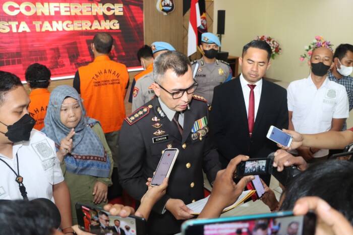 Petugas gelar jumpa pers (dok. Humas Polda Banten) Tangerang, Banten