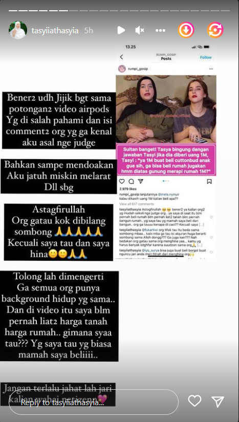 Story Instagram Tasyi Athasyia