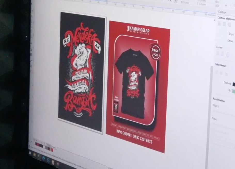 Desain kaos buatan Aris (Sandi Witness/Z Creators) kaos kemerdekaan
