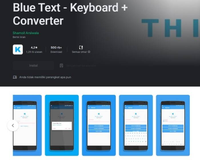 aplikasi Blue Text