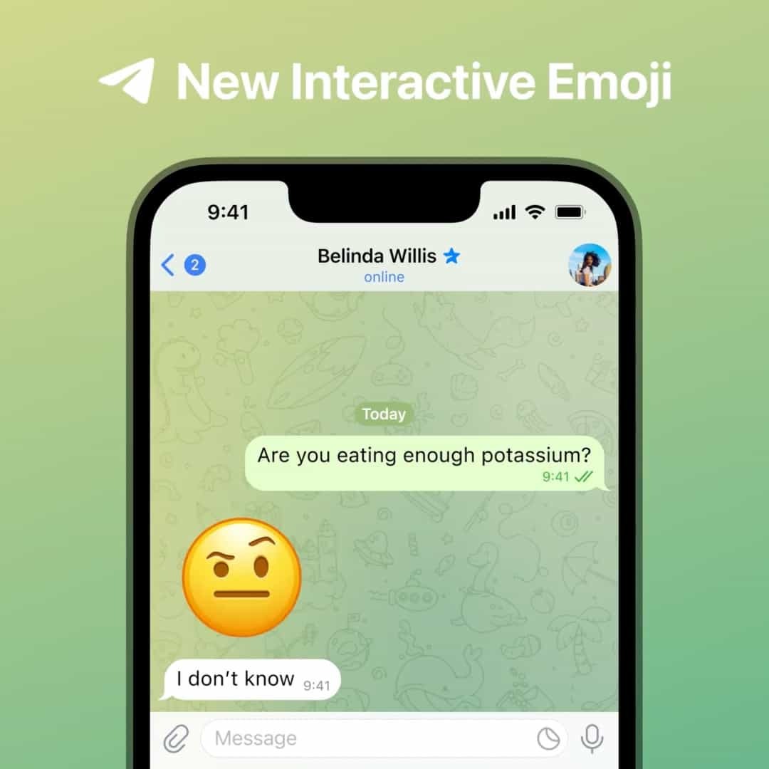 Emoji interaktif Telegram