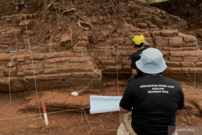 Ekskavasi situs Srigading, di Desa Srigading, Kecamatan Lawang, Kabupaten Malang, Jawa Timur. (Antara)