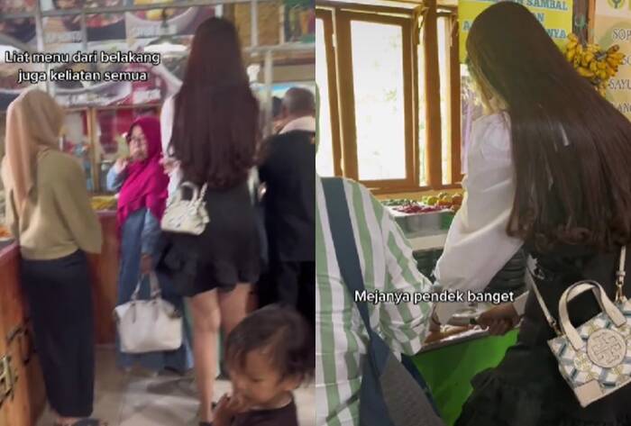 cewek tinggi makan di Warung Sunda (TikTok/hy.syska)
