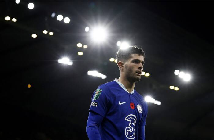Christian Pulisic saat Chelsea lawan Manchester City (Reuters/Jason Cairnduff) Chelsea