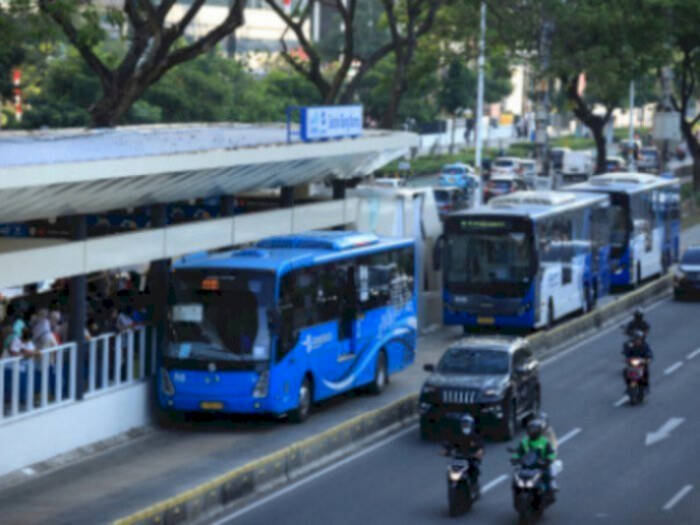 Ilustrasi bus Transjakarta.