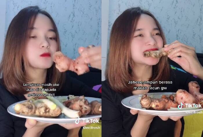 Cewek  mukbang rempah-rempah (TikTok/ecifresh)