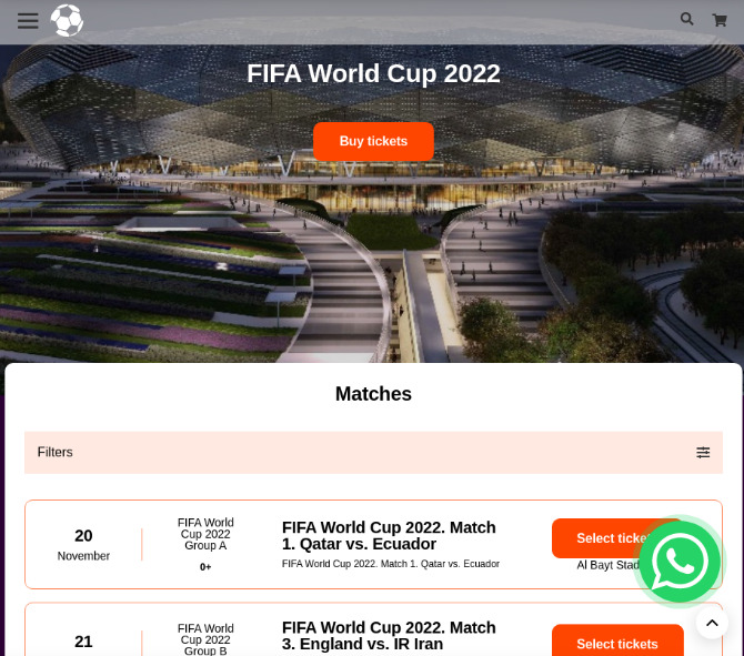 Website penipuan tiket Piala Dunia 2022