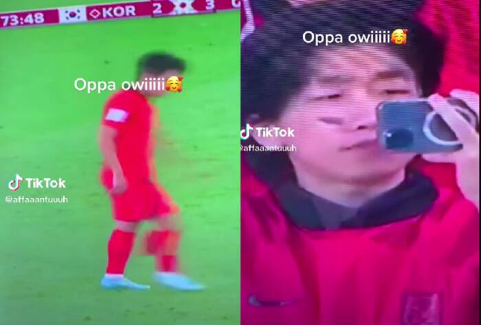 Suporter bola Korea Selatan punya wajah mirip Presiden Jokowi (TikTok/affaaantuuuh)