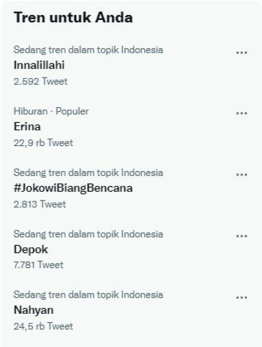 Trending topic Twitter (Twitter) Panembahan Al Nahyan Nasution