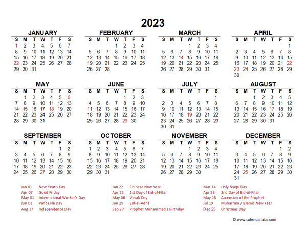 Kalender 2023 Lengkap Dengan Tanggal Merah Hari Libur Nasional ...